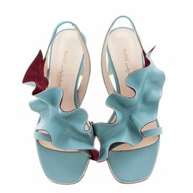 [KUHEE] Sandals 8155 5cm-Ruffle Strap Open-Toe Cushion Party Shoes Sling Bag Handmade Shoes-Made in Korea